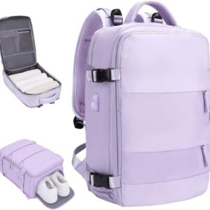 Mochila De Viagem Grande Unissex Com Porta USB Compartimento Para Tênis Bolso Para Itens Úmidos Alças Acolchoadas Multiuso Trabalho Academia Fim De Semana