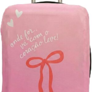 Capa Protetora para Mala de Viagem Elástica P M G - Proteção Anti-Risco e Poeira - Identificação Fácil de Bagagem - Tecido Lavável e Resistente (Rosa, Grande)